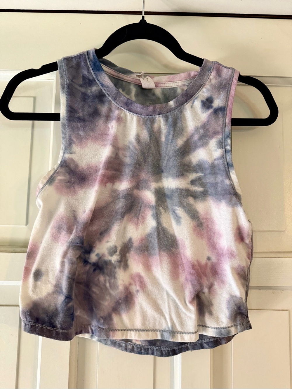 90 Degree By Reflex Tie-Dye Crop Tank in Purple and Pink